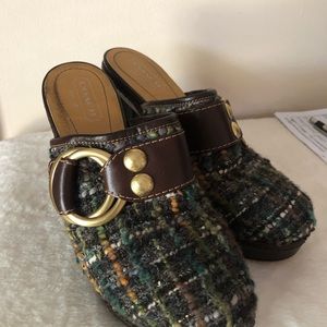 Coach Tweed Mule Heels